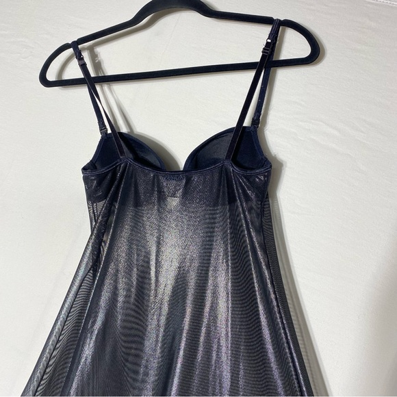 Vintage La Senza Lingerie Shiny Black Maxi Sleep Dress Nightgown Lingerie S - Picture 13 of 16